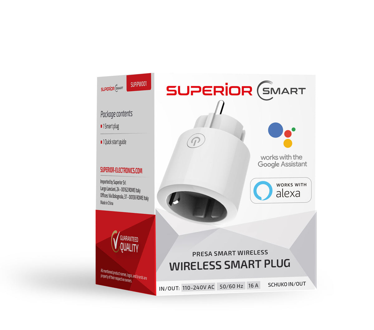 RP Wi-Fi Smart Schuko Plug 16 A – Energy Monitoring, Alexa/Google & Smart Life App – view 2