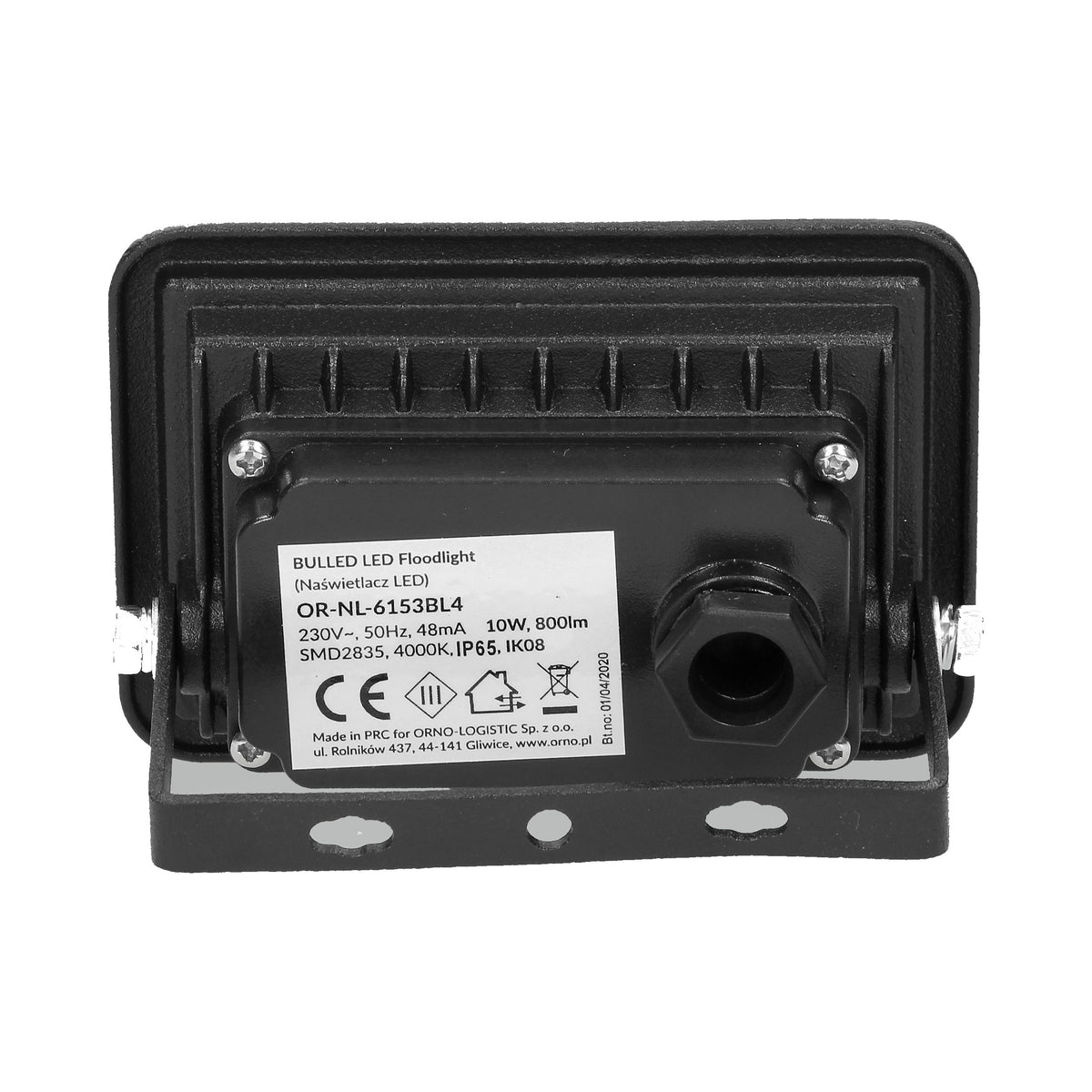 Orno LED Floodlight 10 W 4000 K Black – SMD LED, IP65 & CRI >80 – view 4
