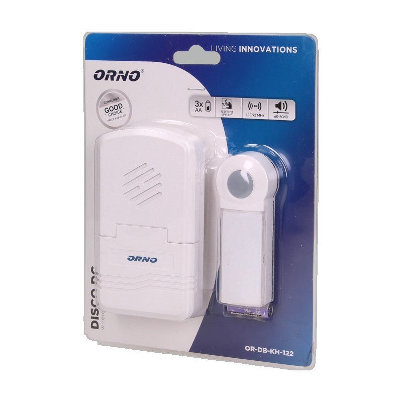 Orno OR-DB-KH-122 Wireless Battery Doorbell – 70 m Range, IP44 & Adjustable 60-80 dB – view 2