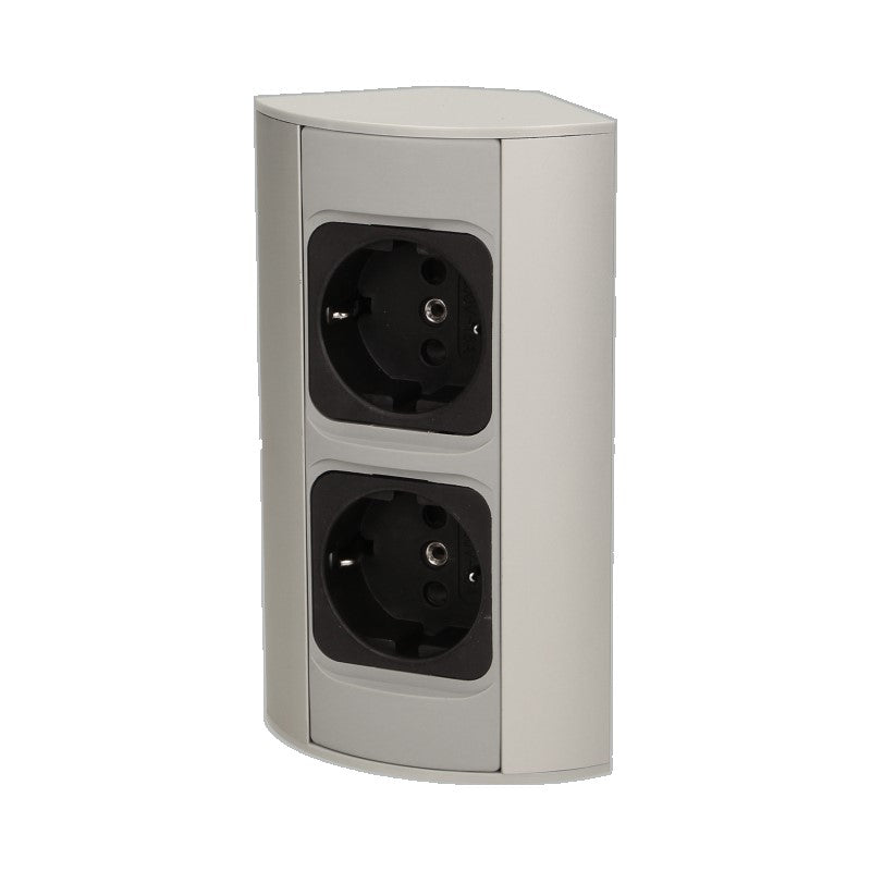Stinel 30149 Under-Cabinet Power Strip – 2× Schuko 16 A & 150 mm Silver Body – view 2