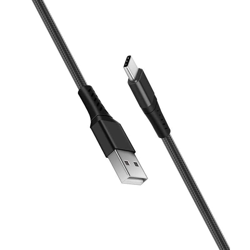 REDLED καλώδιο φόρτισης USB-A σε USB-C με πλέξη νάιλον 1 m σε μαύρο — Cables & Connectors