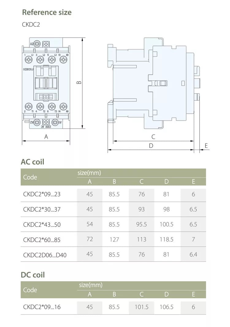 CKDC2B23/P7 Motor Contactor 23 A AC3 – 230 V Coil, 3NO+1NO Aux & 690 V AC Rating – view 4