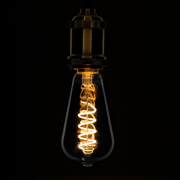 Retro Edison LED Bulb 6W E27 ST64 2700K Dimmable – 470 lm, Spiral Filament & Tinted Glass – view 2