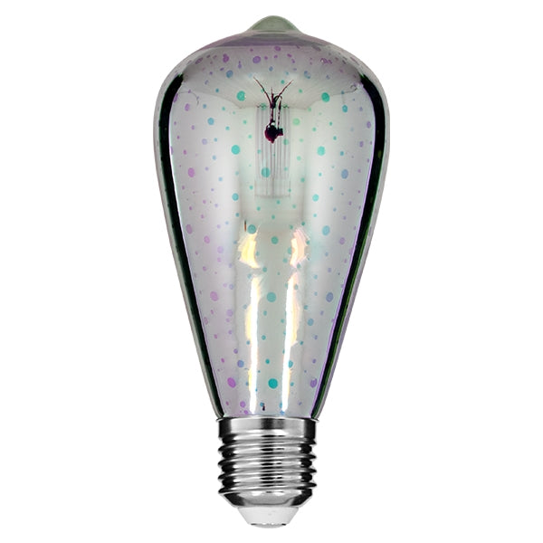 Retro LED Lamp ST64 5W E27 2700K – 3D-Galaxy Filament, 300lm & Extreme Glass Pear – view 2