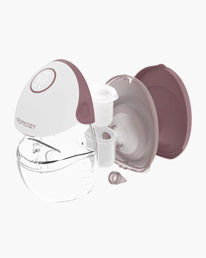 Momcozy BP354-NR71BA-B M6 Hands-Free Breast Pump – Double, 295mmHg, 3 Modes, 9 Levels, Red