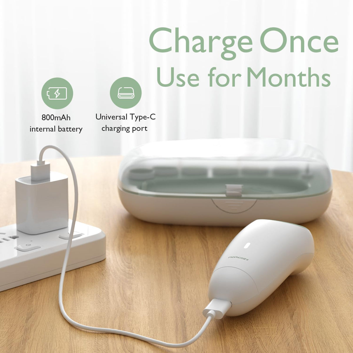 Momcozy Electric Baby Nail File – USB-C Rechargeable, 4 Speeds & LED Illumination – view 7