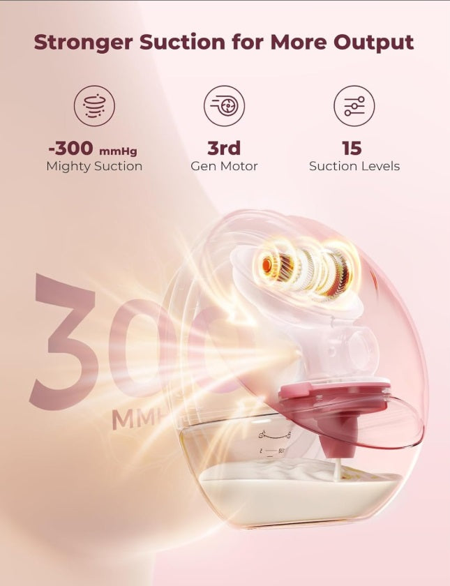 Momcozy BP288-NR70BA-A M9 Hands-Free Breast Pump – Single, App-Control, 15 Levels, Red