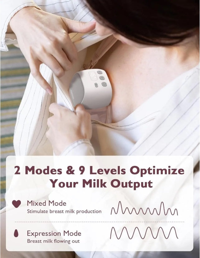 Momcozy S9 Pro BP274-GR71BA-A – Hands-Free Electric Double Breast Pump, 2 Modes, 9 Levels, Gray