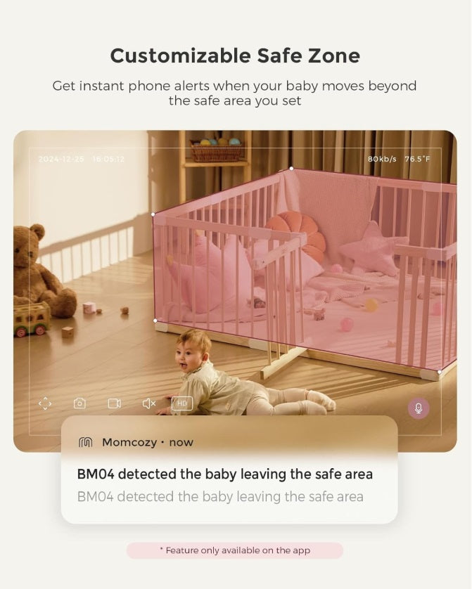 Momcozy BM016-WH94BA-A Smart WiFi Baby Monitor – 1080P, 5" Screen, Night Vision, 2-Way Audio