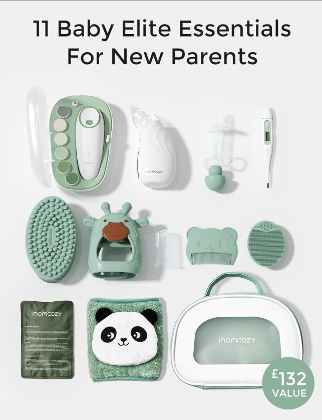 Momcozy CK019-GE00BA-A Elite Baby Kit – 11-Piece Care, Health & Cleanliness Set, Green