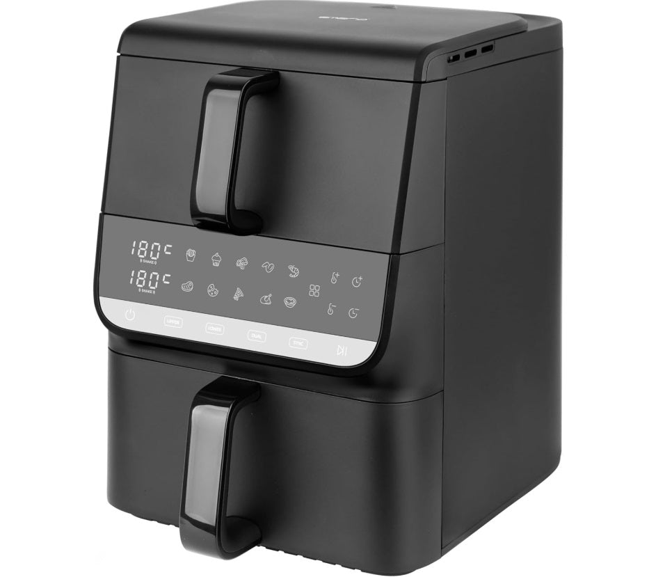 Emerio AF-133542 Dual Chamber Air Fryer – 10L (3.5+6.5L), 2500W & Sync Finish