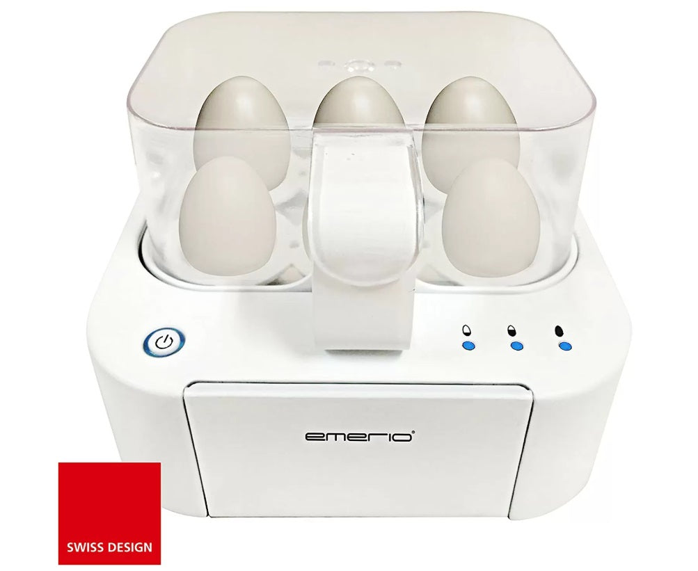 Emerio EB-115560 Egg Boiler – 6 Eggs, 400W, 3 Hardness Levels & Voice Alert