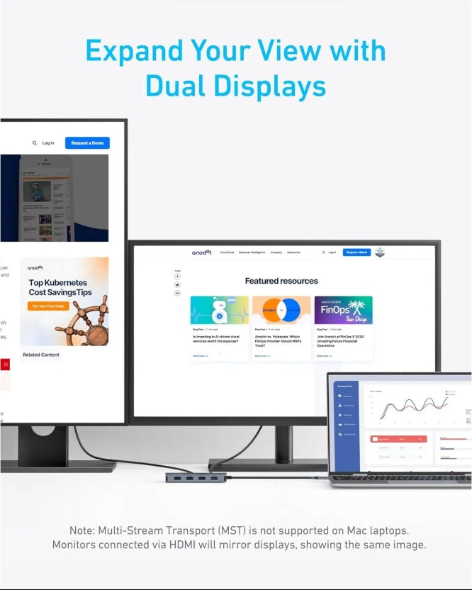Anker A83740A2 7-in-1 USB-C Hub – Dual 4K HDMI, USB-A 3.2 10Gbps & PD 85W