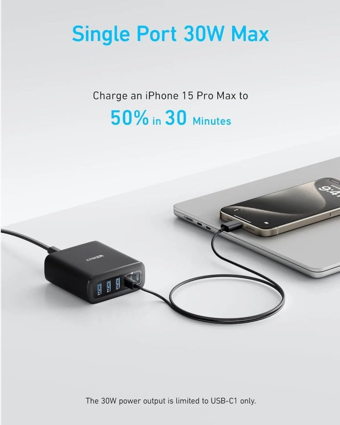 Anker A2154G11 112W Desktop Charger – 6-Port, 3×USB-C & 3×USB-A