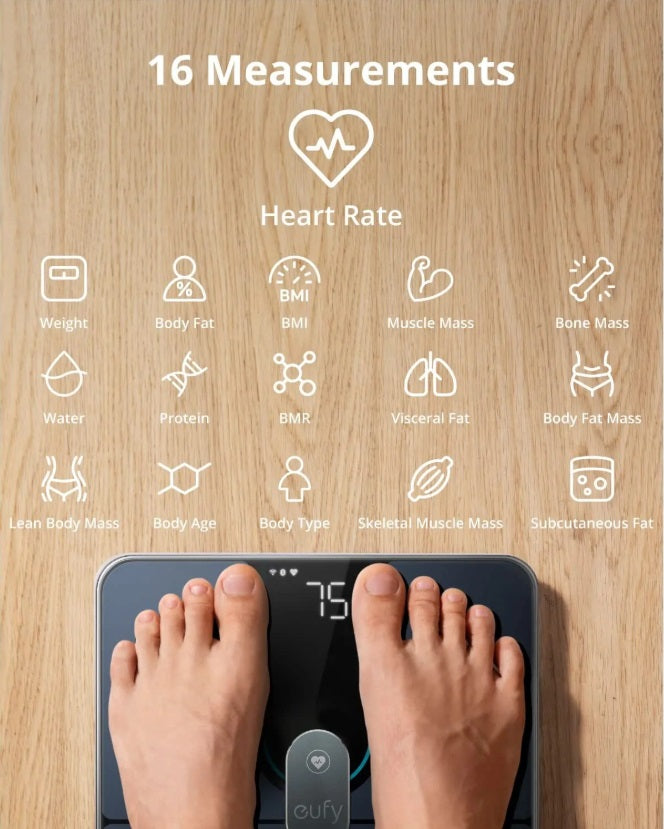 Anker Eufy P2 Pro Smart Scale – 16 Body Metrics, BIA, WiFi & Bluetooth
