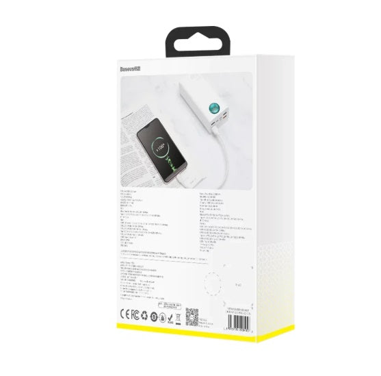 Baseus PPLG000102 Amblight Power Bank – 30,000mAh, 65W USB-C PD & 4×USB-A QC3.0, White
