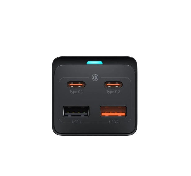 Baseus PSZM000901 GaN3 Pro Charging Station 65W – AC Outlet, 2×USB-C PD, 2×USB-A, Black