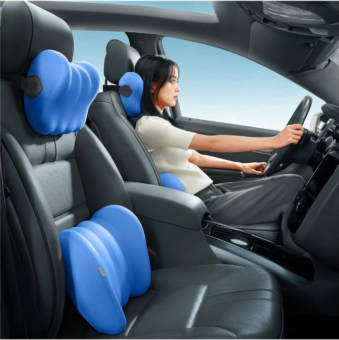 Baseus C20036401311-00 Silk ComfortRide Car Lumbar Pillow – Ergonomic, 273×207mm, Blue