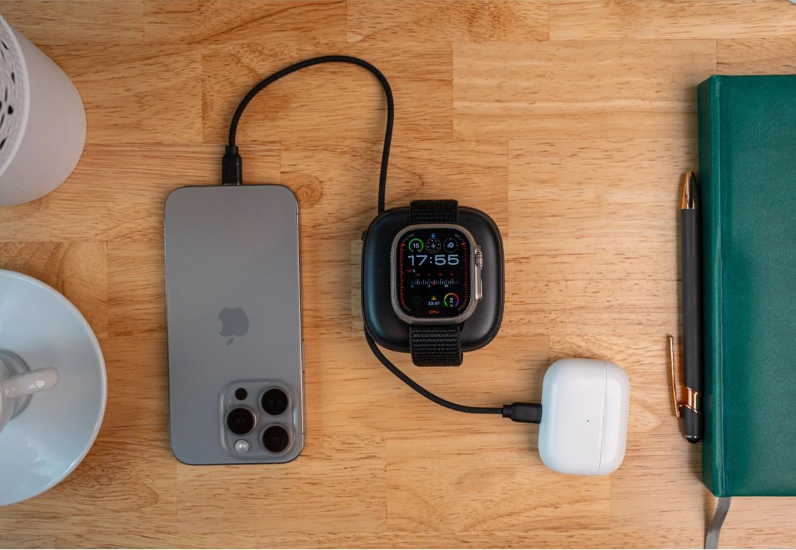 Swissten 22013935 Voltbox MagGo Power Bank – 10,000mAh, Qi2 15W MagSafe & Apple Watch + 2 Built-in Cables