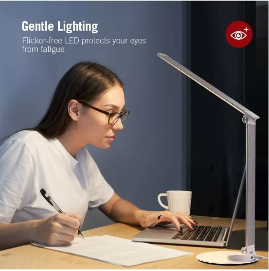 TaoTronics TT-DL19 – LED Desk Lamp 9W 400lm, Touch, 25 Modes, USB Port, Black