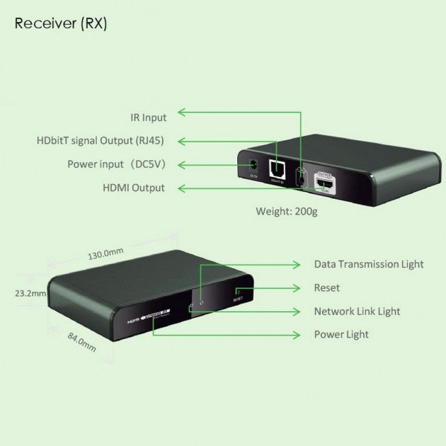 Techly IDATA EXTIP-383IRRX HDBitT HDMI Additional Receiver 120m - view 7