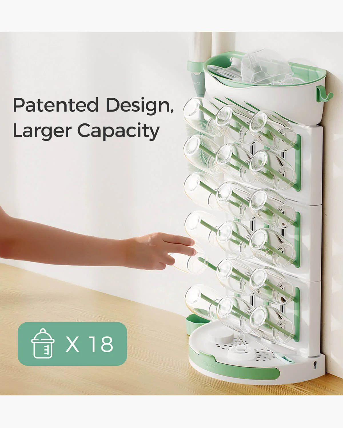 Momcozy DIY Baby Bottle Drying Rack – 18-Bottle Capacity, Adjustable & BPA-Free – view 6