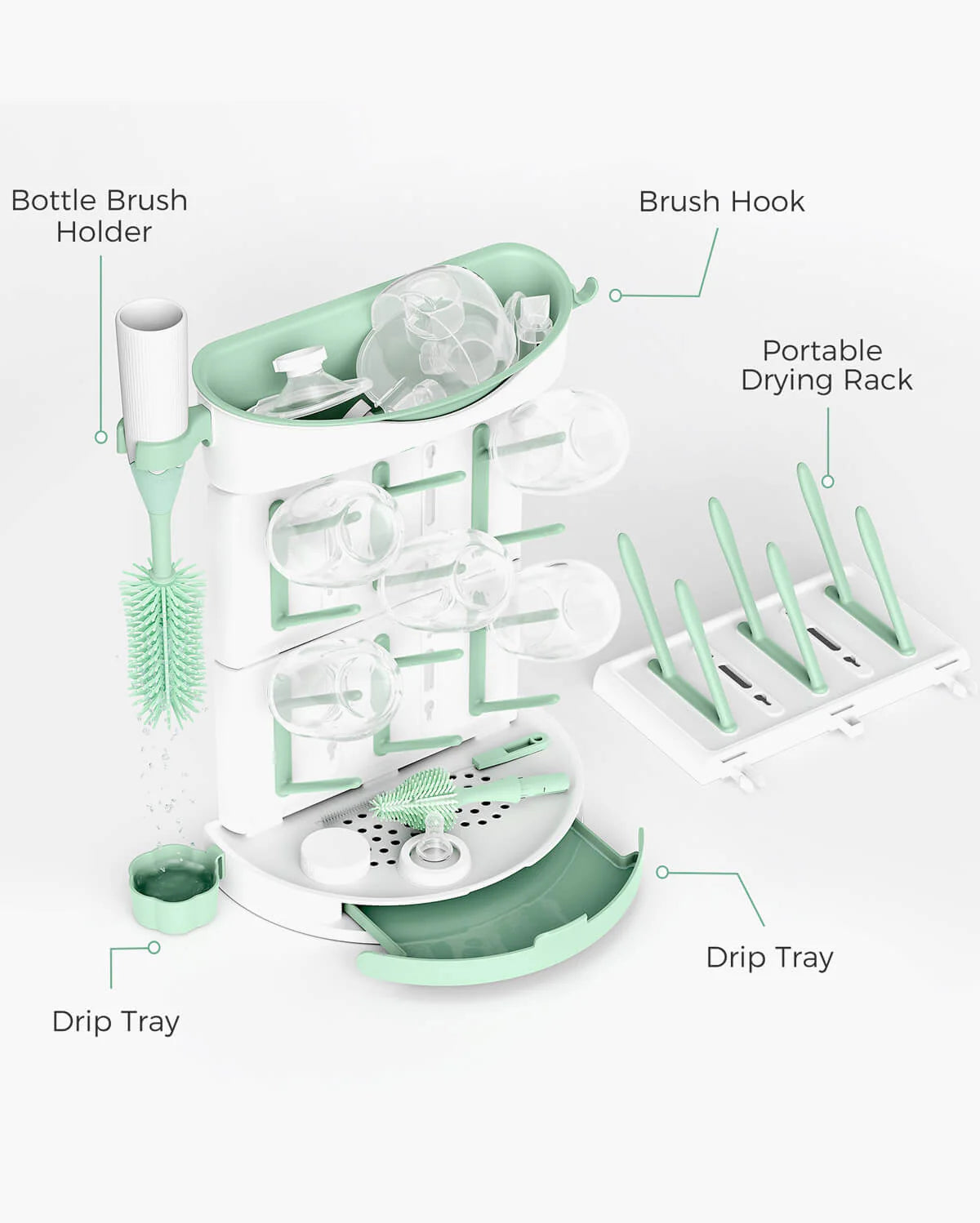 Momcozy DIY Baby Bottle Drying Rack – 18-Bottle Capacity, Adjustable & BPA-Free – view 4