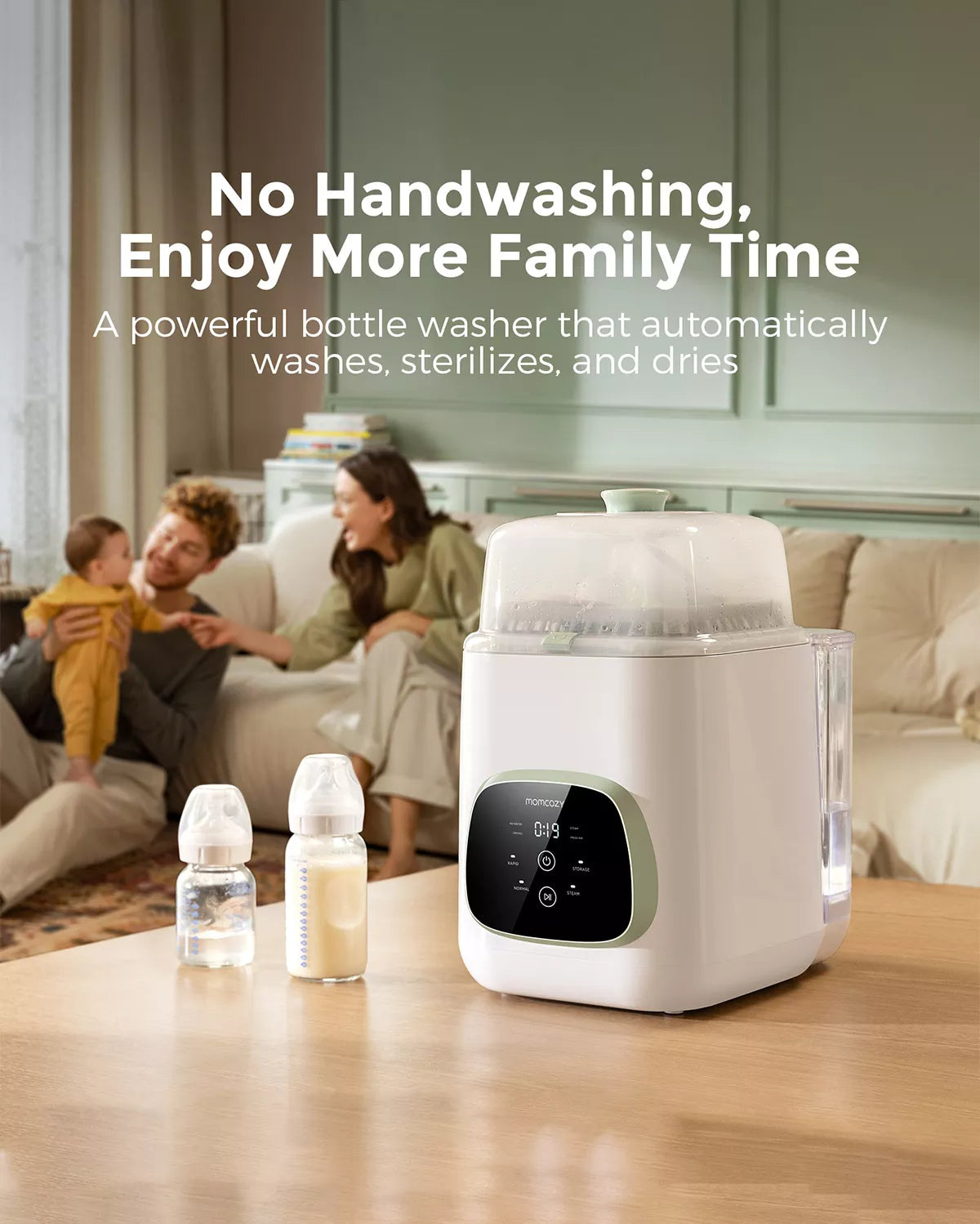 Momcozy KleanPal Pro Baby Bottle Washer – 9 Modes, 26 Spray Jets & Steam Steriliser – view 2