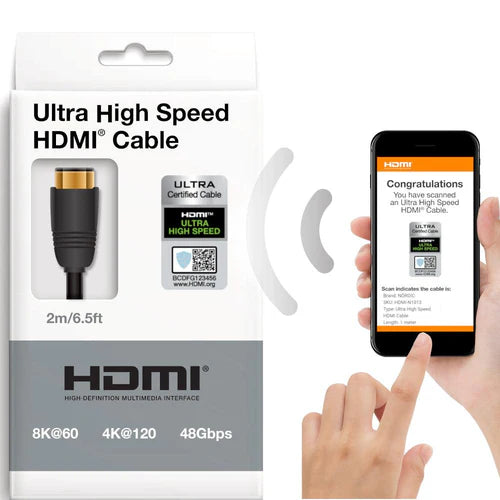 NÖRDIC Certified 1.5m HDMI 2.1 Cable – 48 Gbps, 8K@60Hz, 4K@144Hz & eARC with VRR – view 3