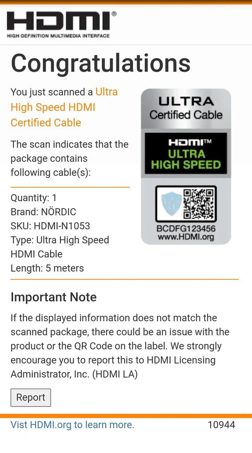 NÖRDIC Certified 1.5m HDMI 2.1 Cable – 48 Gbps, 8K@60Hz, 4K@144Hz & eARC with VRR – view 5