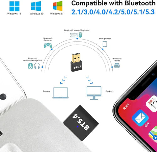 NÖRDIC USB-A Bluetooth 5.4 Dongle – Plug & Play Wireless Adapter for PC, Mac & Linux – view 6