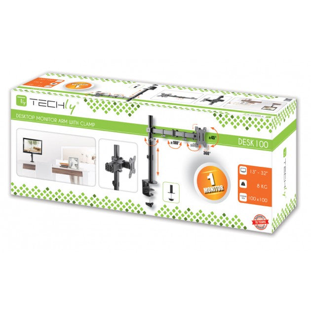 Techly ICA-LCD 503BK Single Monitor Desk Stand 13-32" - view 2