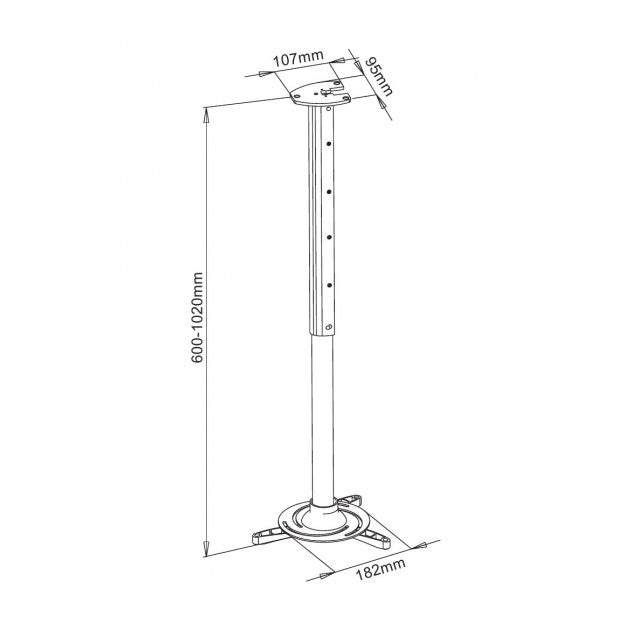 Techly ICA-PM 102XL Universal Projector Ceiling Mount 60-102 cm - view 4
