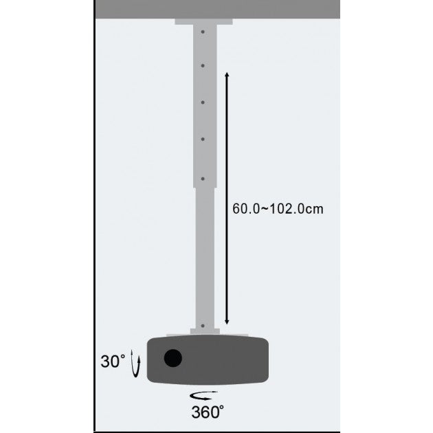 Techly ICA-PM 102XL Universal Projector Ceiling Mount 60-102 cm - view 3