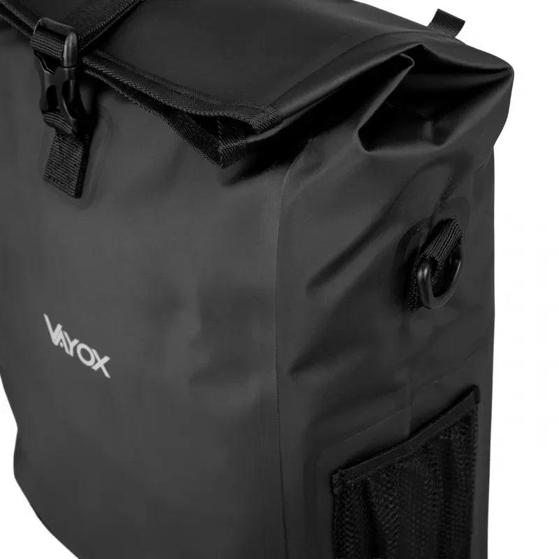 Bike Pannier Rack Bag 20L PVC Black Hook Mount VA0444B VAYOX - view 10