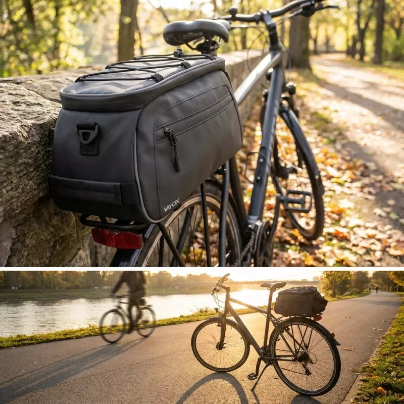 Bike Pannier Rack Bag with Side Pockets Black 10L VA0448 VAYOX - view 14