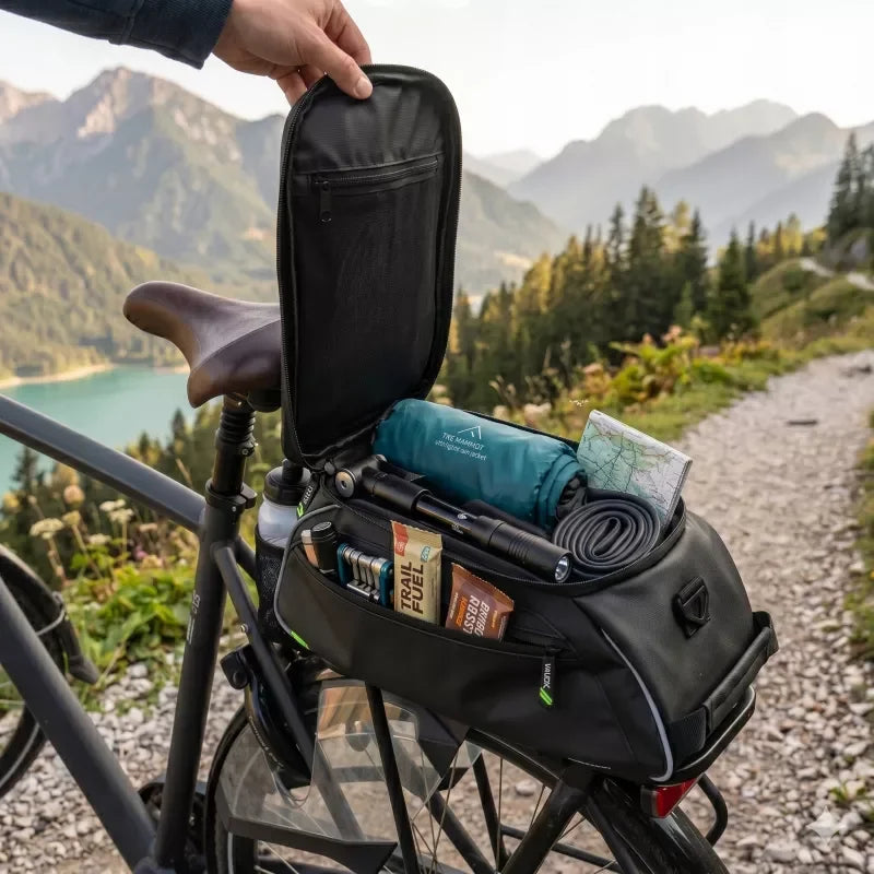 Bike Pannier Rack Bag with Side Pockets Black 10L VA0448 VAYOX - view 2