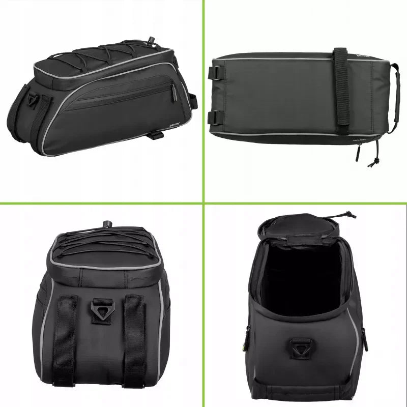 Bike Pannier Rack Bag with Side Pockets Black 10L VA0448 VAYOX - view 9