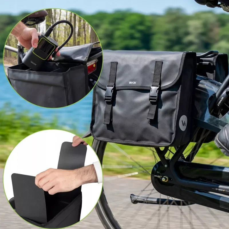 Double Bike Pannier Rack Bag PVC Black 29L VA0447 VAYOX - view 4