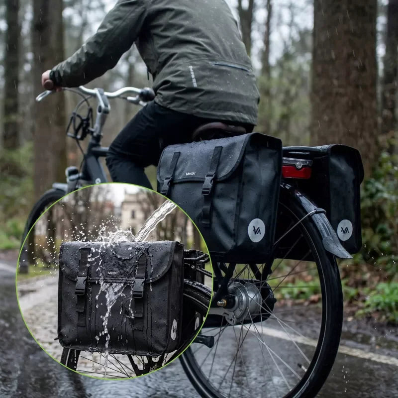 Double Bike Pannier Rack Bag PVC Black 29L VA0447 VAYOX - view 6