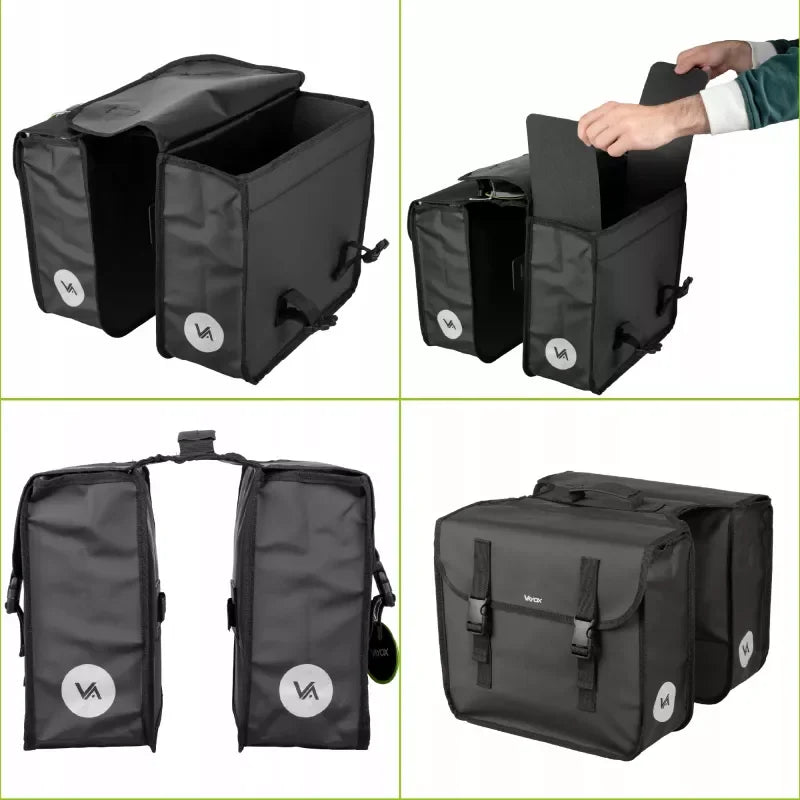 Double Bike Pannier Rack Bag PVC Black 29L VA0447 VAYOX - view 7