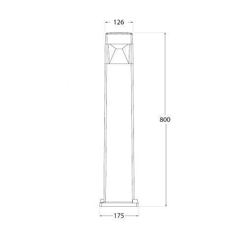 Fumagalli Elisa 800 LED Bollard Light – 10W GX53 CCT 3000/4000/6500K, 1410 lm & IP55 Grey – view 2
