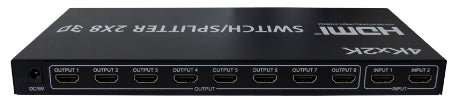 GBC 14.2810.14 HDMI Matrix 2x8 4K30Hz – 10.2 Gbps, HDCP 1.3 & Remote Control – view 2