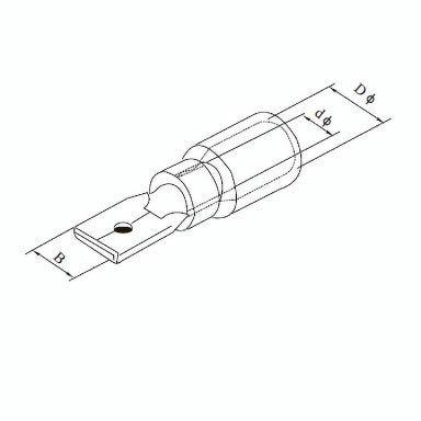 GBC 18.3933.05 Insulated Male Faston Terminal 6.35 mm – Blue, 1.5-2.5 mm² & 10-Pack – view 2