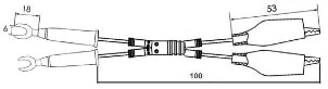 GBC 18.6000.50 Measurement Test Lead 100 cm – Crocodile to Fork Terminal, 0.5 mm² – view 3