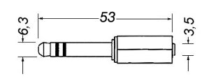 GBC 29.1325.00 Audio Adapter 6.3mm Stereo Male to 3.5mm Female – Nickel-Plated Brass – view 2