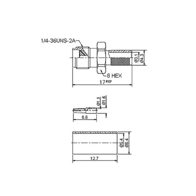 GBC 30.3023.00 SMA Female Crimp Connector – RG58, 50 Ohm Gilded Brass & PTFE Dielectric – view 2