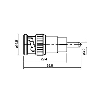 GBC 30.3803.00 Coaxial Adaptor BNC Male to RCA Female – Nickel-Plated Brass & Delrin – view 2