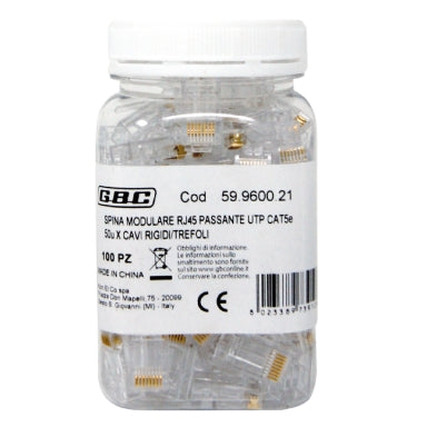 GBC 59.9600.21 RJ45 Pass-Through Plug for Cat6 UTP – 8P8C, 50µ Gold Contacts & 10-Pack – view 2