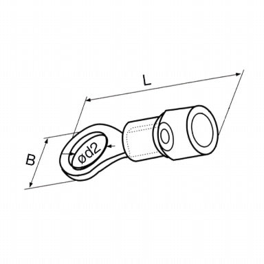 GBC Heat-Shrink Ring Terminal 0.5–1.5 mm² Ø6.4 mm M6 – Red, 3:1 Waterproof, 5-Pack – view 2